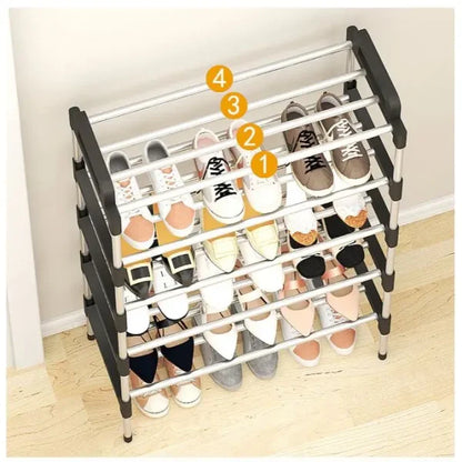 Stackable Tier Shoe Rack with Side Support – Indoor & Outdoor Free-Standing Storage