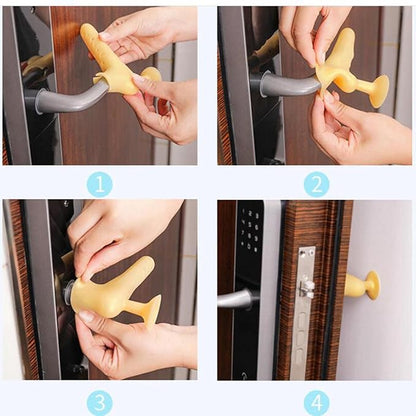 Silicone Room Door Handle Stop Guard Random Colour