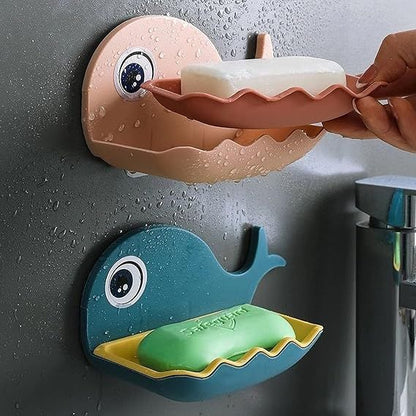 Whale Shaped Double Layer Soap Holder for Bathroom & Kitchen